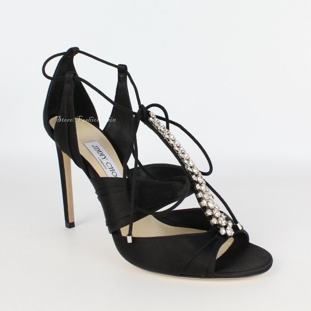NEW JIMMY CHOO Kenny 100 Crystal Sandals